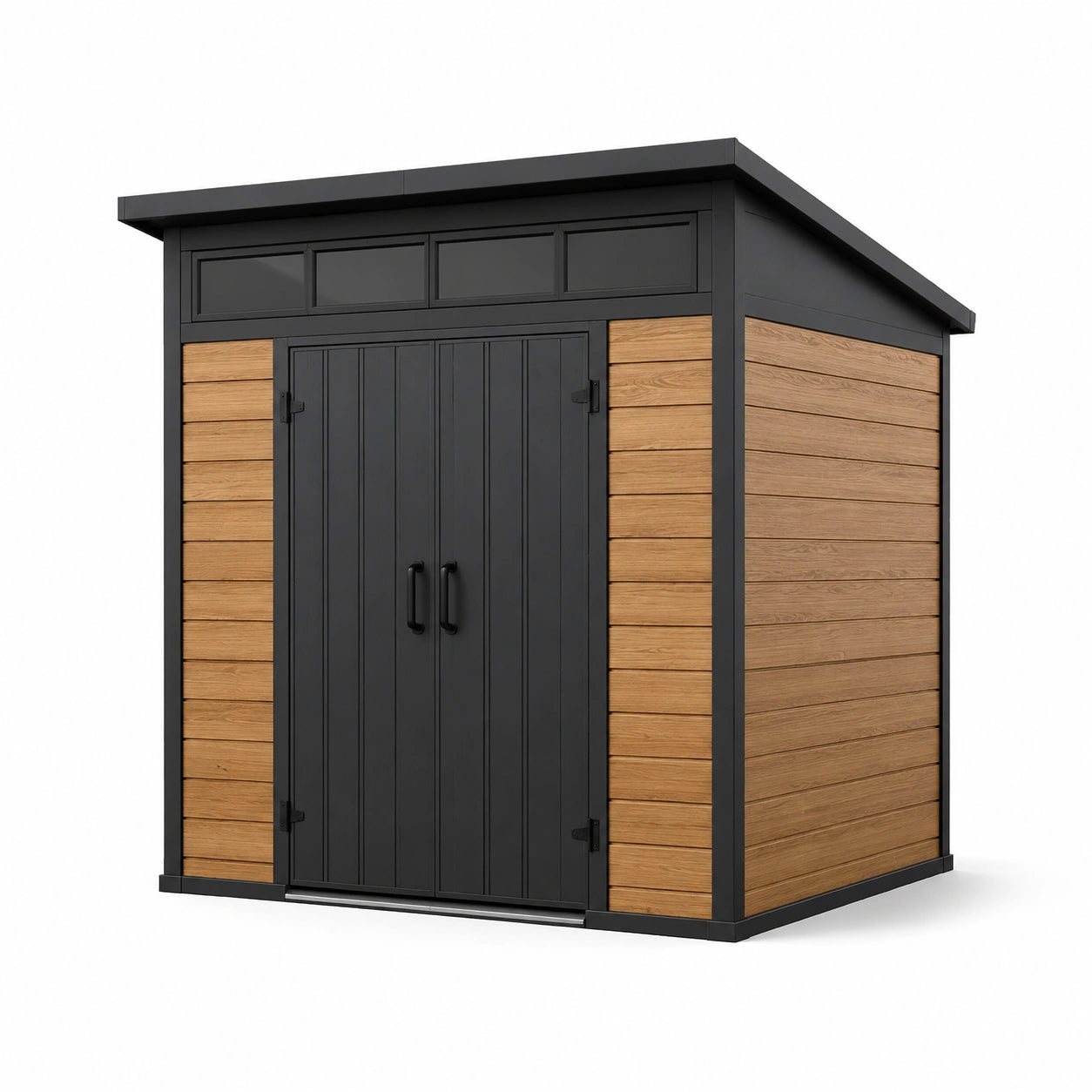 Abri de jardin en métal et bois avec porte double 220x150x210 cm
