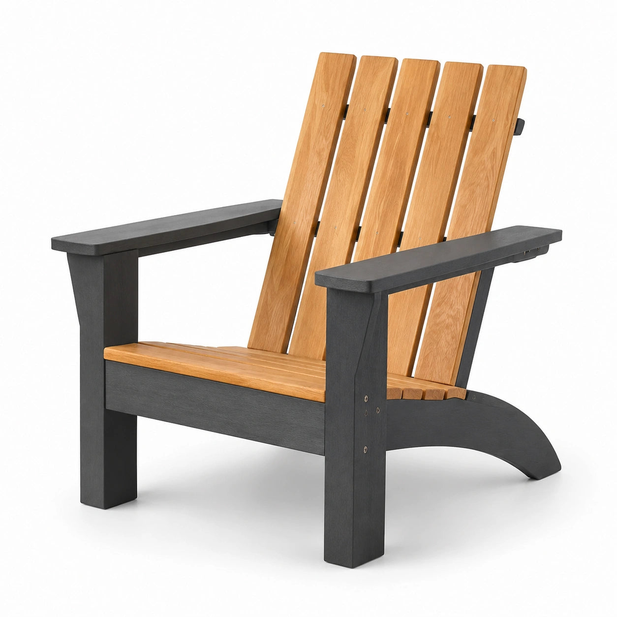 Chaise Adirondack en bois d'acacia et matériau composite noir