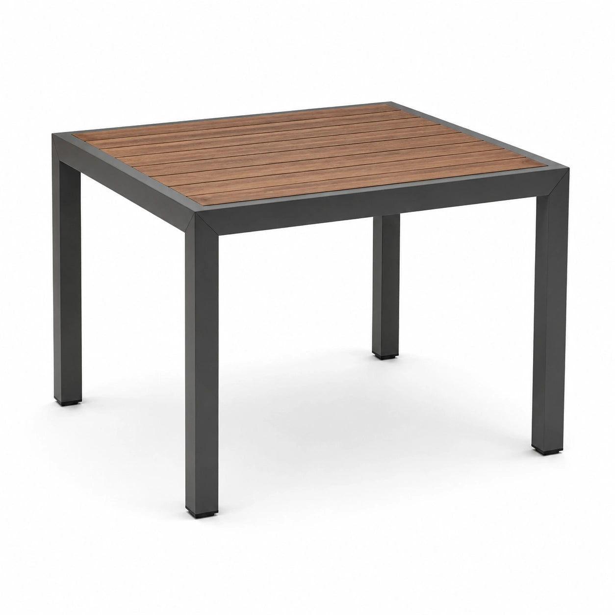 Table de jardin en bois et aluminium 90 x 90 cm brun/noir