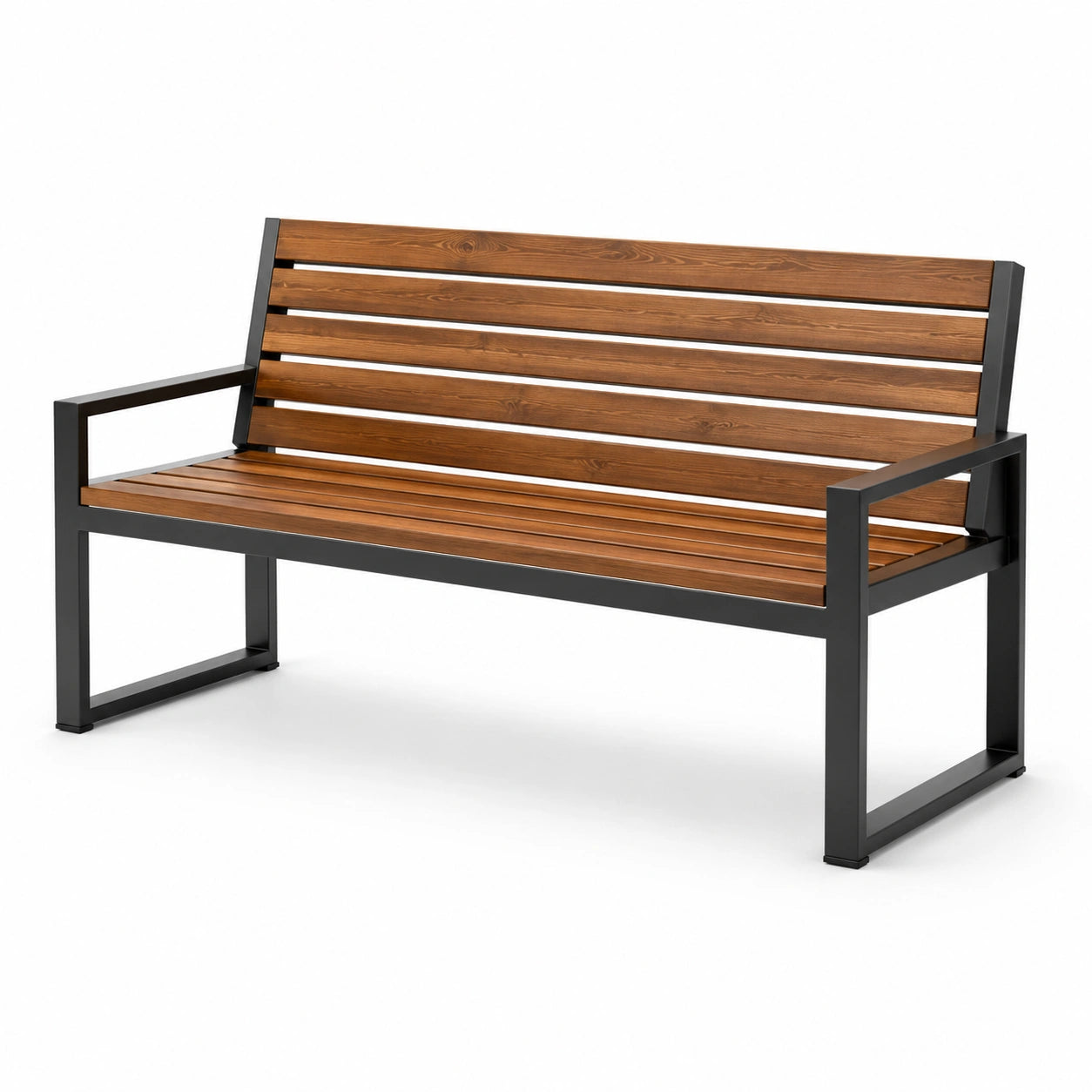 Banc de jardin en bois et métal 150 cm