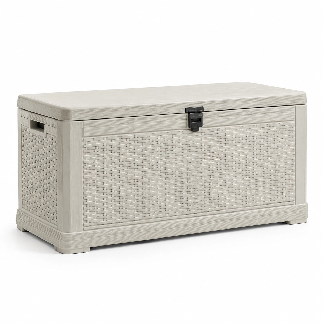 Coffre de rangement en plastique 117x45x57 cm beige