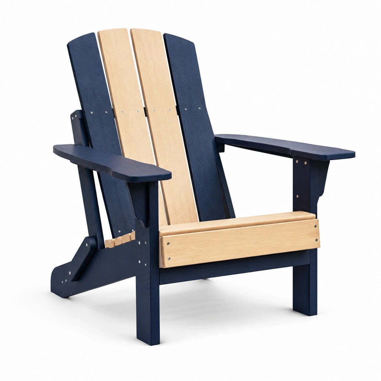 Chaise Adirondack Bois Composite Bleu et Naturel