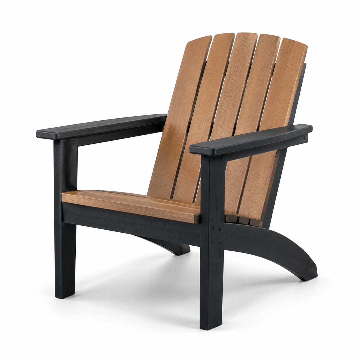 Chaise Adirondack en bois composite et métal noir
