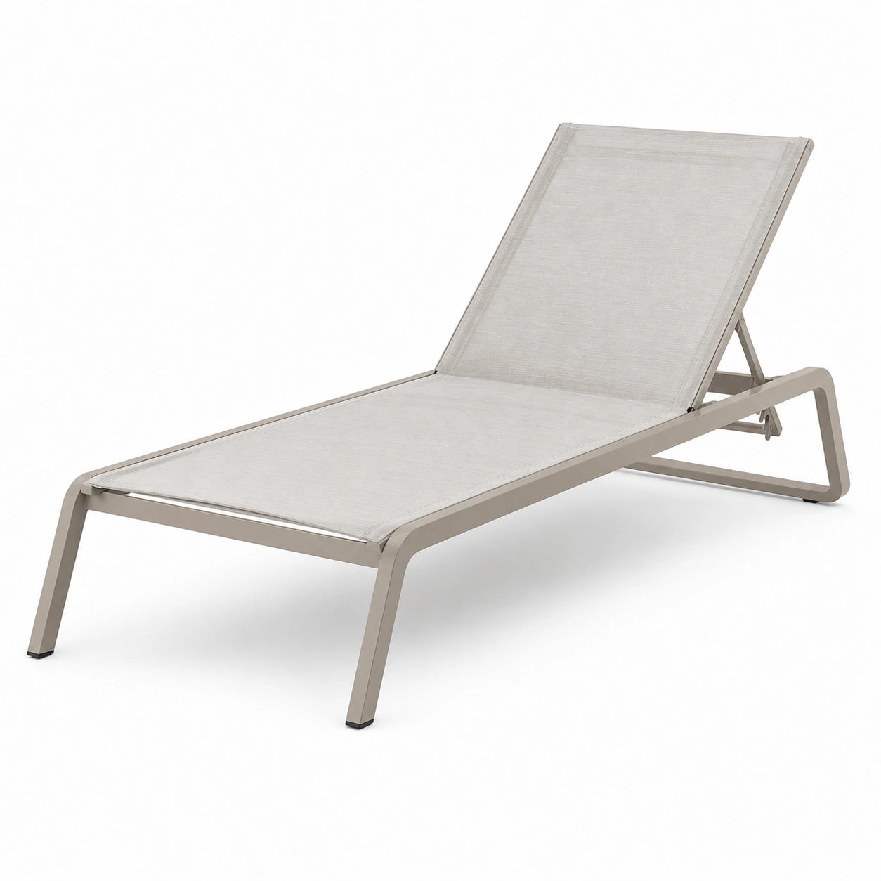 Chaise longue en aluminium et textilène beige ajustable