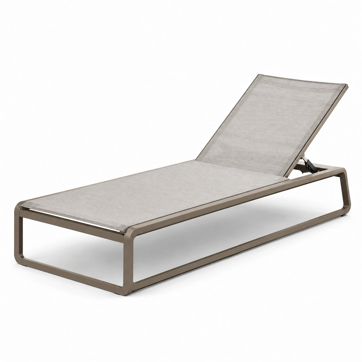 Chaise longue en aluminium et textilène taupe