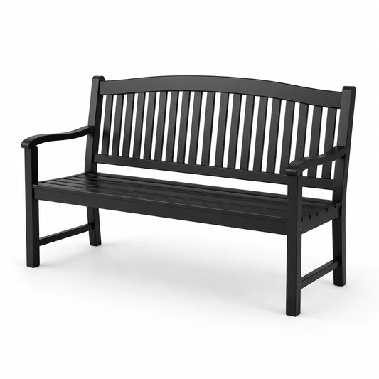 Banc de jardin en bois noir 150 cm