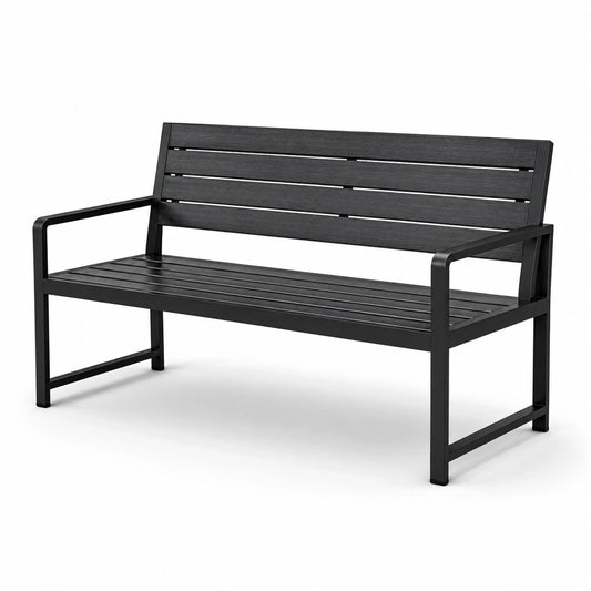 Banc en aluminium et composite noir