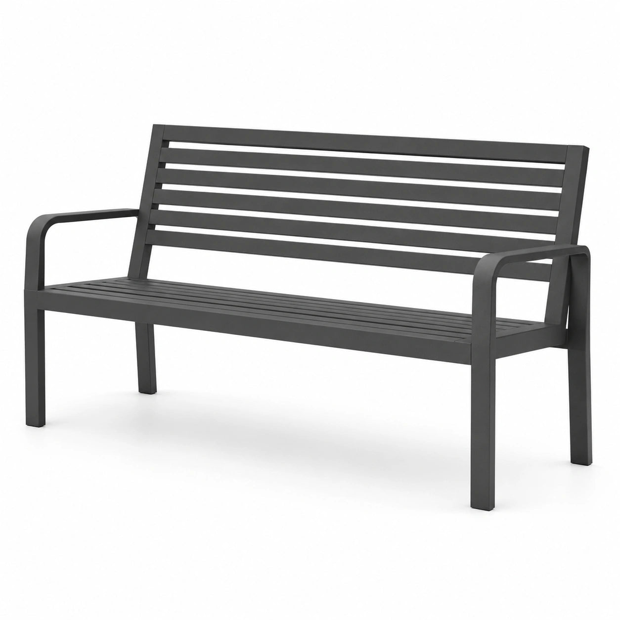 Banc de jardin en acier noir 130 cm