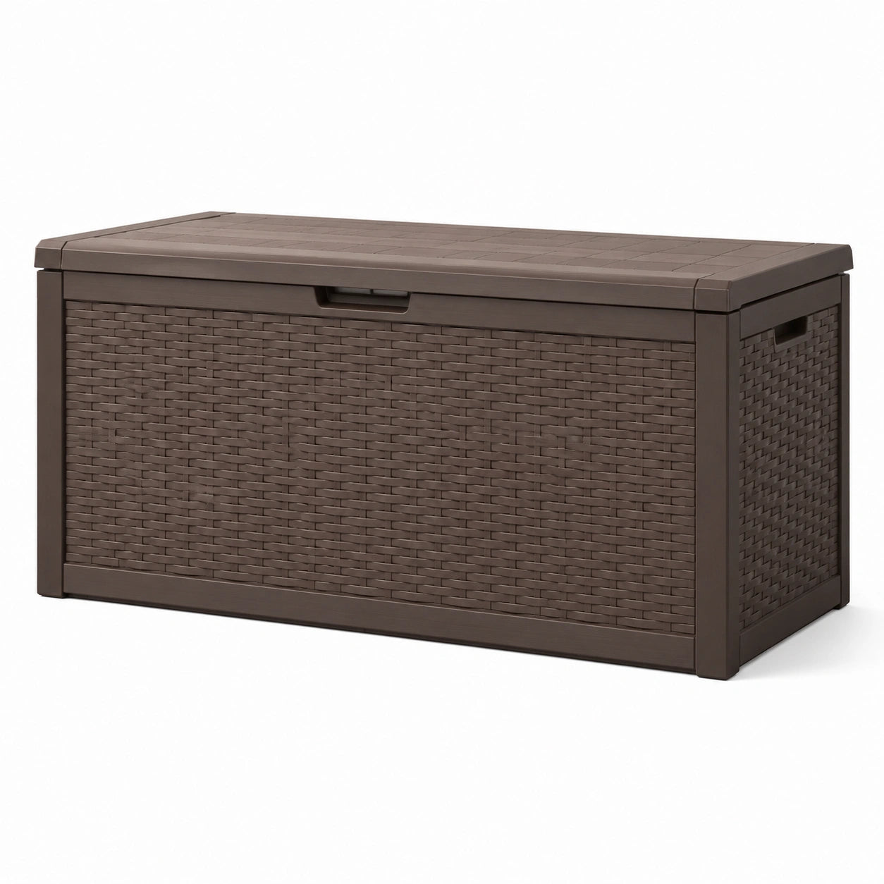 Coffre de rangement en plastique polypropylène 117x56x45 cm marron