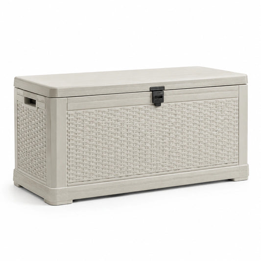 Coffre de rangement en plastique 117x45x57 cm beige